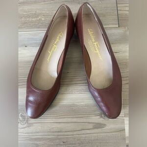 Salvatore Ferragamo Vintage  Brown Leather Flats